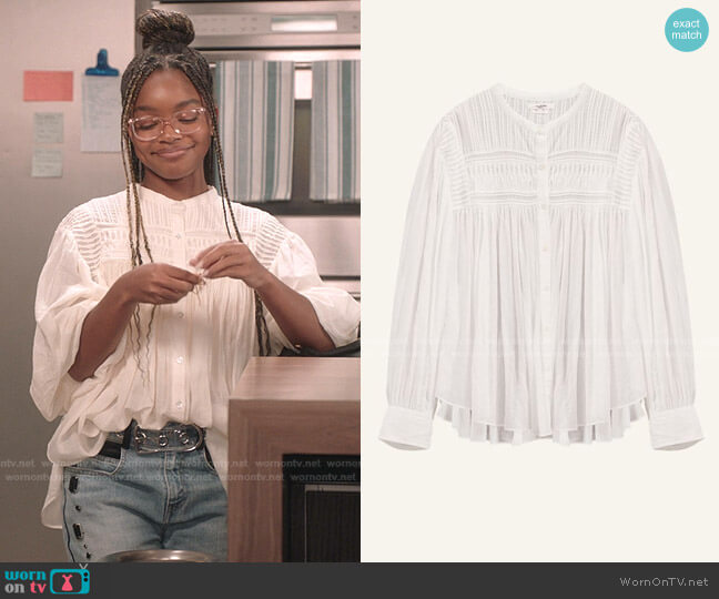 Isabel Marant Étoile Plalia Blouse worn by Diane Johnson (Marsai Martin) on Black-ish