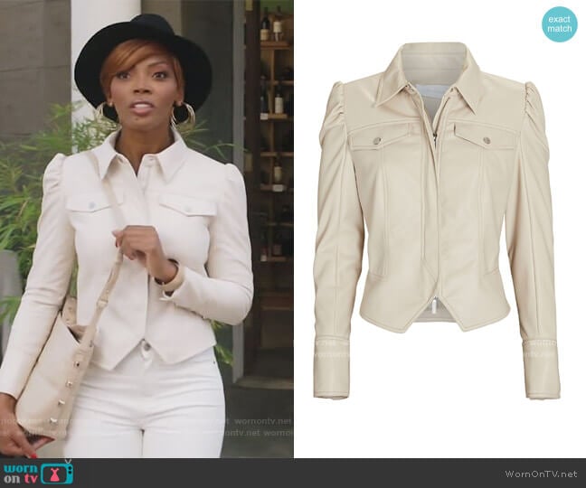Jonathan Simkhai Wyatt Puff Sleeve Vegan Leather Jacket