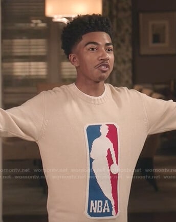 Jack’s ivory NBA logo print sweater on Black-ish