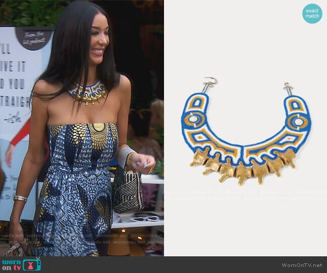 Jiamini Kenya Mtwana Neck Piece worn by Noella Bergener on The Real Housewives of Orange County