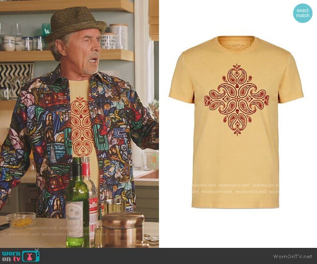 John Varvatos Paisley Graphic Tee worn by Rick (Don Johnson) on Kenan