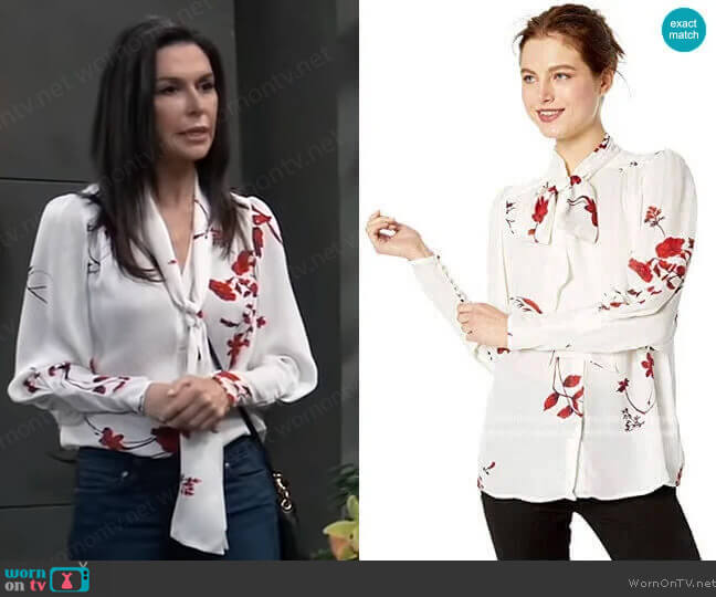Joie Angeletta Blouse worn by Anna Devane (Finola Hughes) on General Hospital