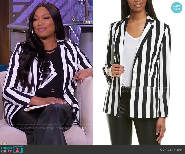 Karl Lagerfeld Striped Blazer worn by Garcelle Beauvais on The Real