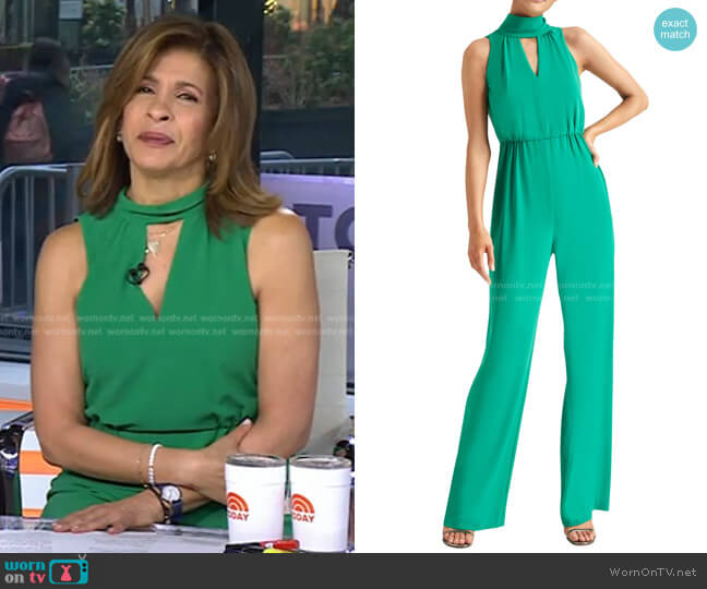 Halston Heritage Keyhole Halter Neck Jumpsuit worn by Hoda Kotb on Today