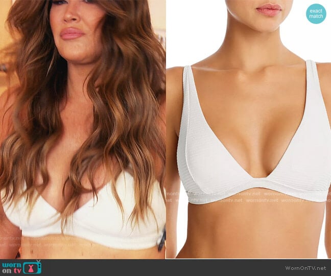 L*Space Nina Textured Bikini Top worn by Emily Simpson on The Real Housewives of Orange County