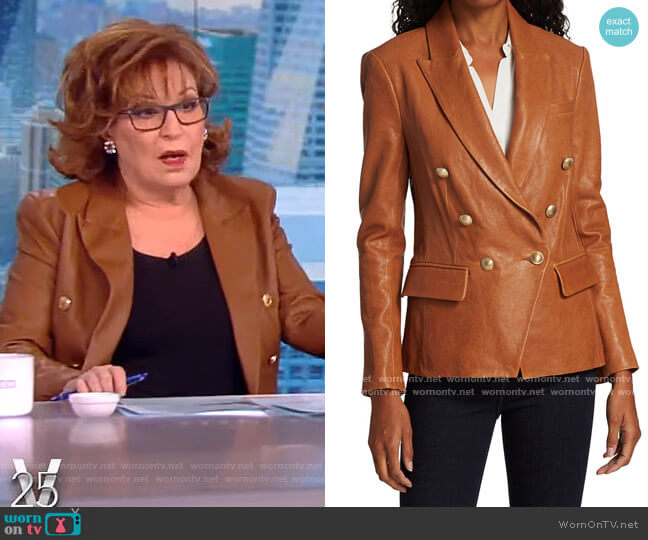 L'Agence Kenzie Leather Blazer worn by Joy Behar on The View