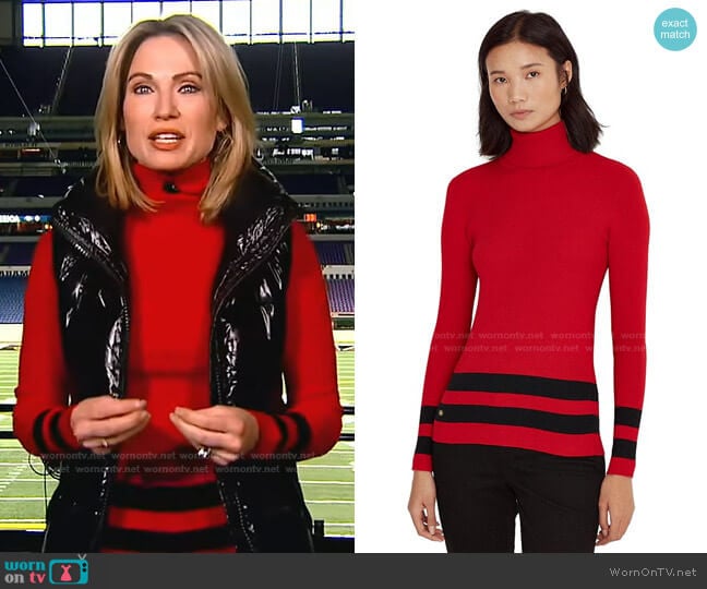 Lauren Ralph Lauren Striped Turtleneck Sweater worn by Amy Robach on Good Morning America
