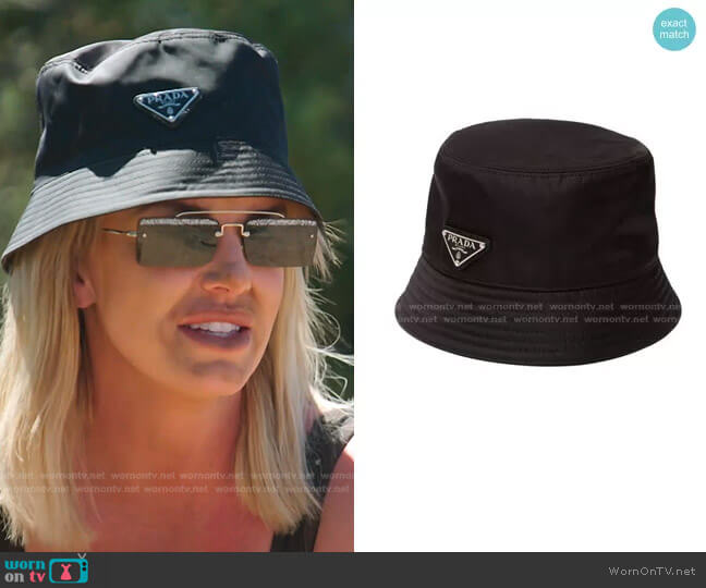 Prada Logo Plaque Bucket Hat worn by Whitney Rose on The Real Housewives of Salt Lake City