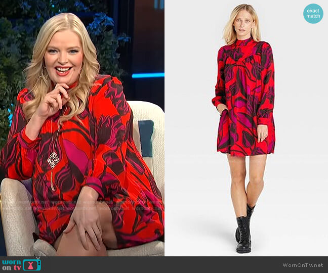 Who What Wear Long Sleeve A-Line Dress