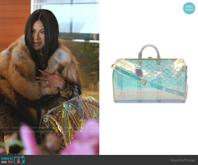 Louis Vuitton Monogram Prism Keepall Bandouliere 50 Bag worn by Jen Shah on The Real Housewives of Salt Lake City