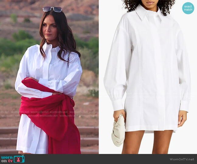 Loulou Studio Zena Mini Shirt-Dress worn by Lisa Barlow on The Real Housewives of Salt Lake City