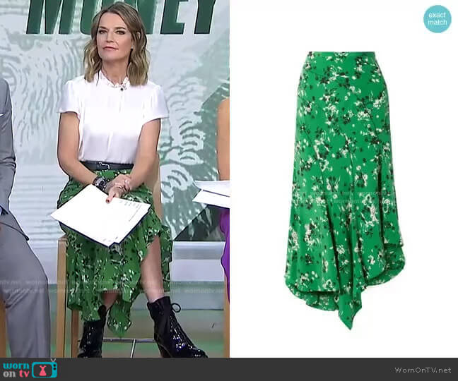 Veronica Beard Mac Asymmetric Floral Skirt worn by Savannah Guthrie on Today