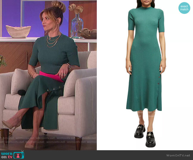 Maje Ribbed Sweater Dress worn by Natalie Morales on The Talk