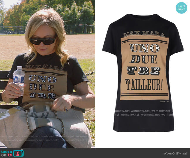 Max Mara Graphic Tee worn by Kathy Hilton on Paris in Love