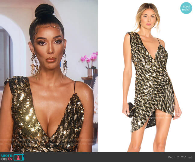 Michael Costello x REVOLVE Skye Mini Dress worn by Noella Bergener on The Real Housewives of Orange County