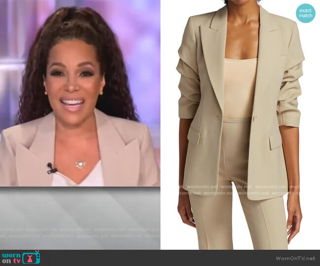 Michael Kors Collection Crushed Sleeve Crepe Blazer worn by Sunny Hostin on The View