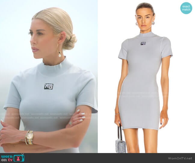 T by Alexander Wang Logo Patch Bodycon Mini Dress worn by Heather Rae Young on Selling Sunset