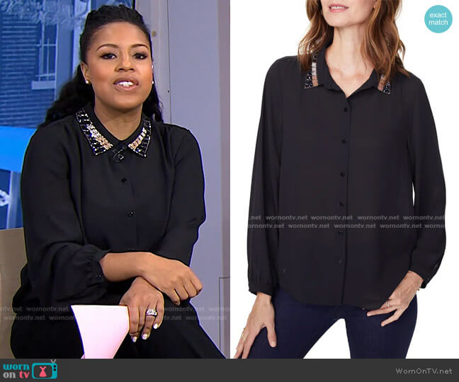 NYDJ Embellished Modern Blouse worn by Sheinelle Jones on Today