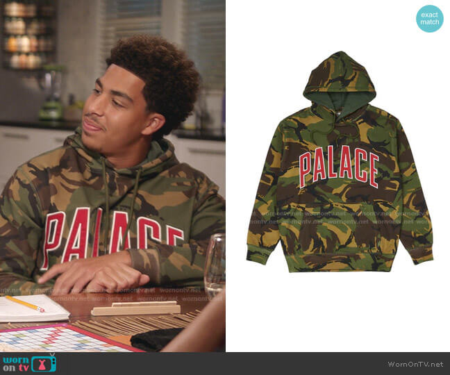 Palace Camo Hoodie worn by Andre Johnson Jr (Marcus Scribner) on Black-ish