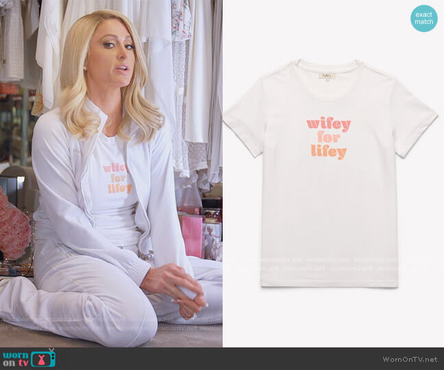 Paris Hilton Wifey for Lifey Tee worn by Paris Hilton on Paris in Love