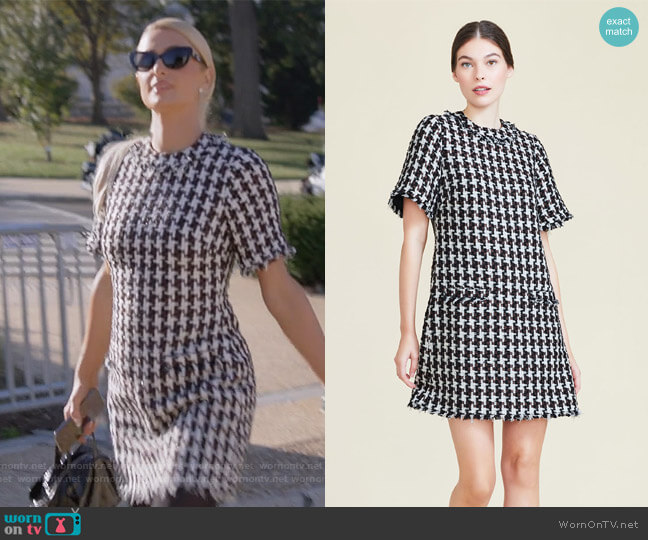 Pearl by Lela Rose Sparkle Tweed Dress worn by Paris Hilton on Paris in Love