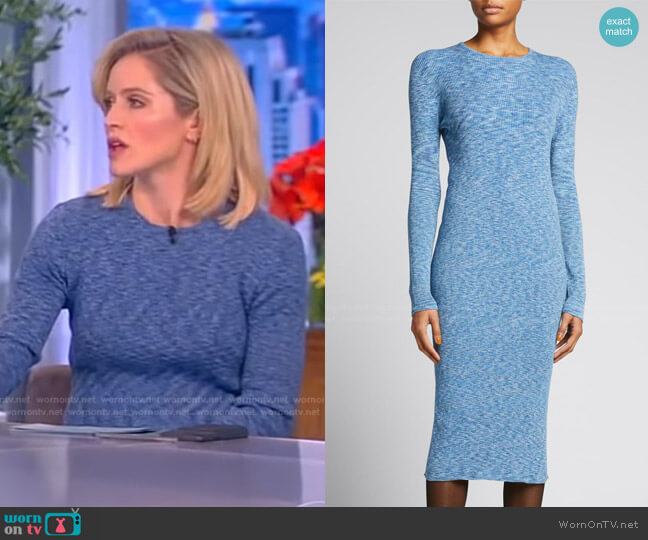 Tibi Printed Combed Cotton Midi Dress worn by Sara Haines on The View