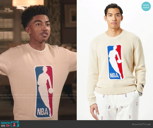 Rowing Blazers x NBA Logo Sweater worn by Jack Johnson (Miles Brown) on Black-ish