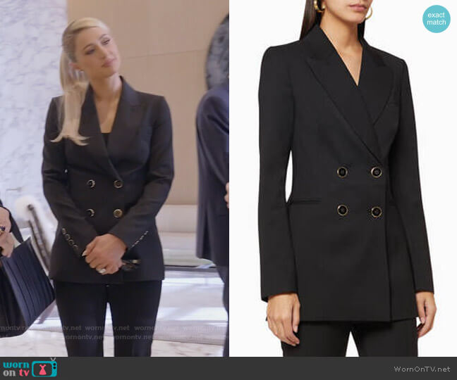 Rebecca Vallance Rossini double breasted blazer worn by Paris Hilton on Paris in Love