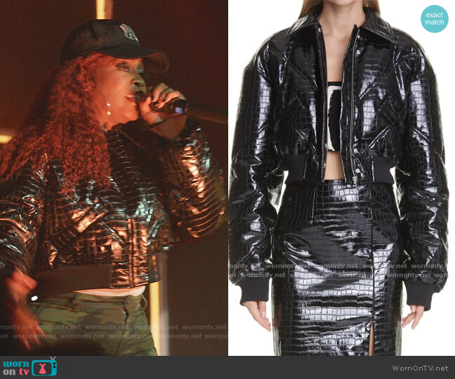 Rotate Rosa Faux Leather Bomber Jacket