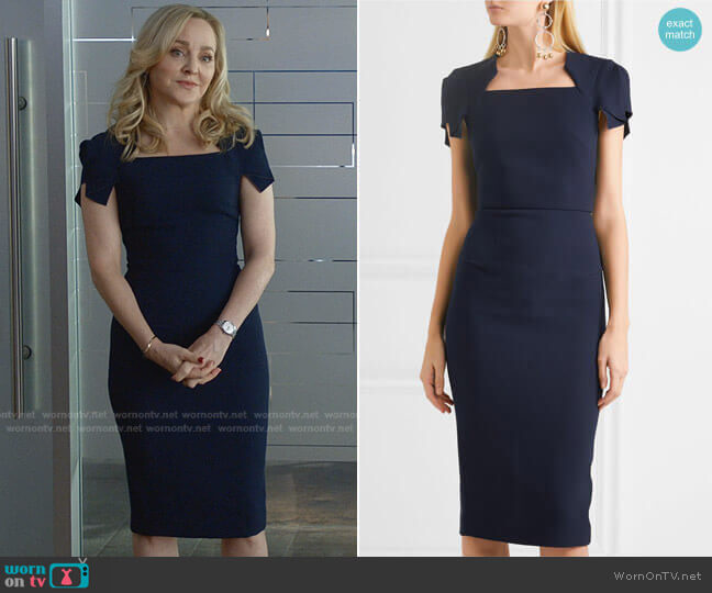 Roland Mouret Royston Wool Sheath Dress worn by Marissa Morgan (Geneva Carr) on Bull