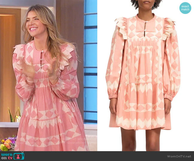 SEA Helena Long Sleeve Tunic Dress worn by Amanda Kloots on The Talk