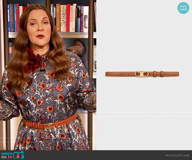 Celine Small Maillion Triomphe Belt worn by Drew Barrymore on The Drew Barrymore Show