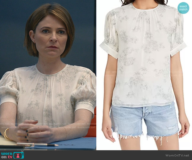 Rebecca Taylor Short Sleeve Toile Blouse worn by Taylor Rentzel (MacKenzie Meehan) on Bull