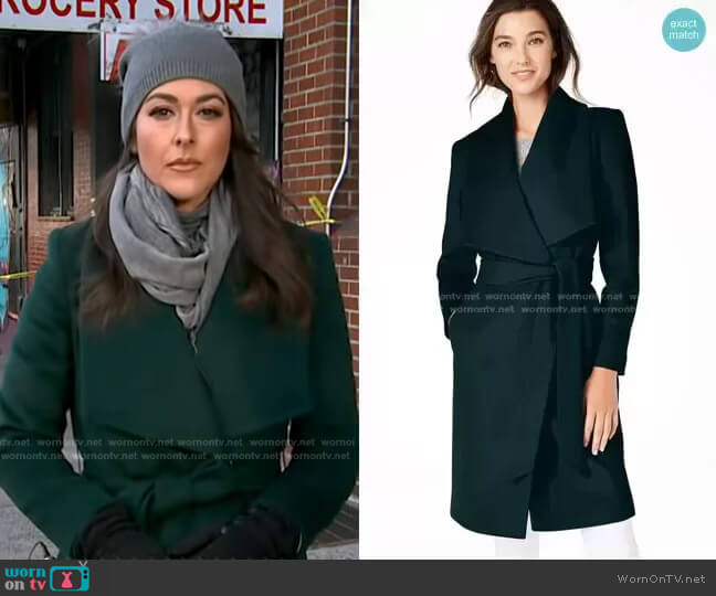 Cole Haan Slick Wool Blend Wrap Coat