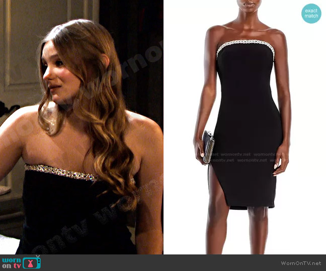 Aqua Strapless Braided Trim Dress worn by Alice Caroline Horton (Lindsay Arnold) on Days of our Lives