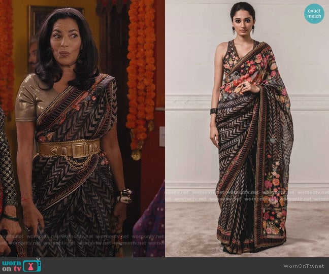 Tarun Tahilani Print One Shoulder Dress worn by Seema Patel (Sarita Choudhury) on And Just Like That