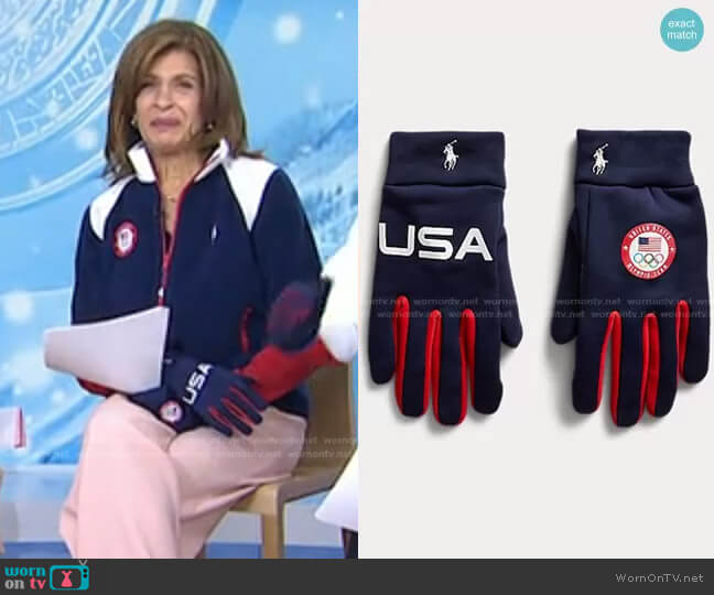 Ralph Lauren Team USA Closing Ceremony Gloves worn by Hoda Kotb on Today