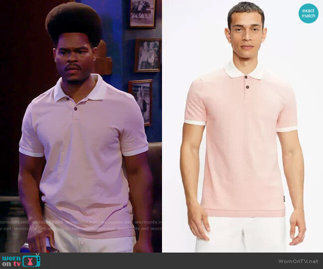 Ted Baker Virtual Polo Shirt worn by Carter (Julian Gant) on Call Me Kat