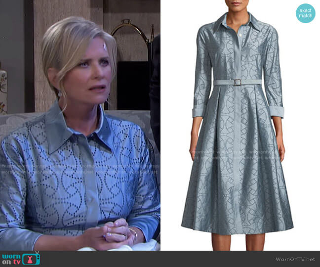 Teri Jon by Rickie Freeman Taffeta Shirt Dress worn by Kayla Brady (Mary Beth Evans) on Days of our Lives