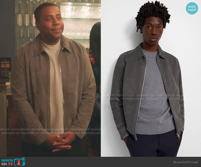 Theory Point Collar Jacket in Suede worn by Kenan Williams (Kenan Thompson) on Kenan