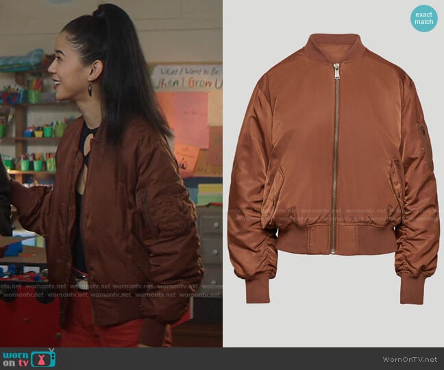 Tna Tahoe Bomber Jacket worn by George Fan (Leah Lewis) on Nancy Drew