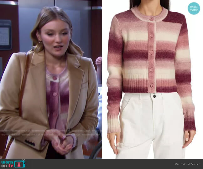 WayF Tori Space-Dyed Cardigan worn by Alice Caroline Horton (Lindsay Arnold) on Days of our Lives