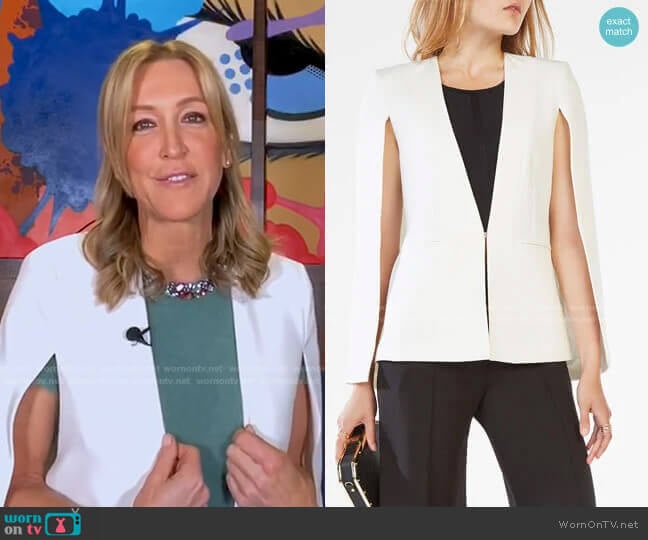 Bcbgmaxazria Upas Cape worn by Lara Spencer on Good Morning America