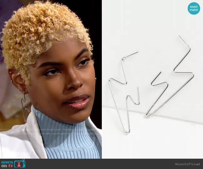 Essential Geometric Hoop Earrings from Urban Outfitters worn by Paris Buckingham (Diamond White) on The Bold and the Beautiful