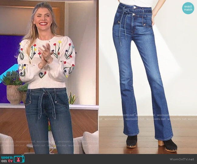 Veronica Beard Giselle Skinny-Flare Jean worn by Amanda Kloots on The Talk