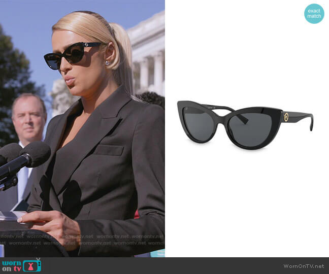 Versace Medusa Icon Cat eye Frame Sunglasses worn by Paris Hilton on Paris in Love