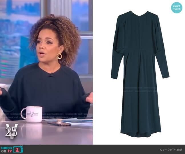 Victoria Beckham Dolman-Sleeve Midi Dress in Marine worn by Sunny Hostin on The View