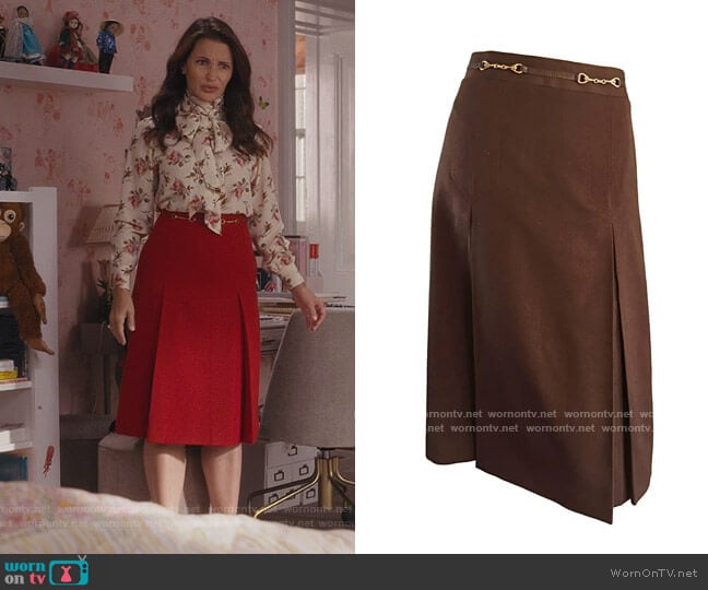 Celine Vintage Horsebit Skirt worn by Charlotte York (Kristin Davis) on And Just Like That