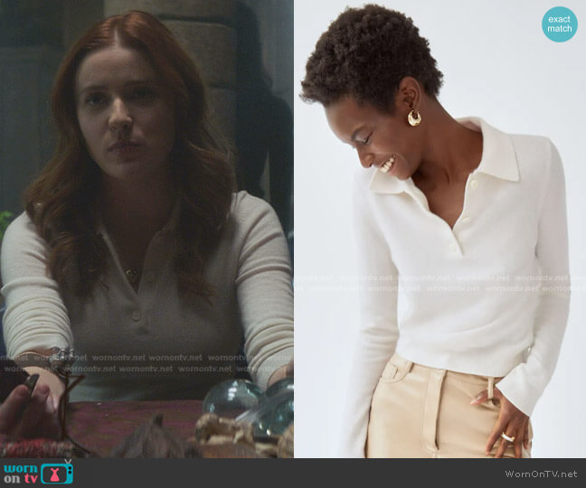 Wilfred Florence Cashmere Sweater in Light Birch worn by Nancy Drew (Kennedy McMann) on Nancy Drew