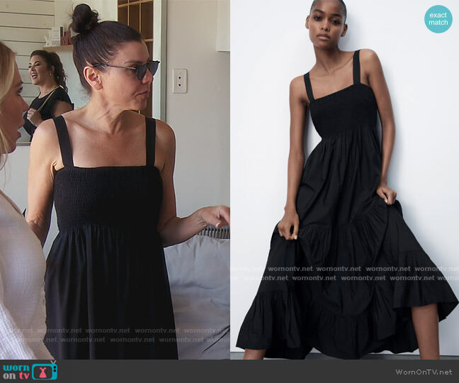 Zara Poplin Midi Dress worn by Heather Dubrow on The Real Housewives of Orange County